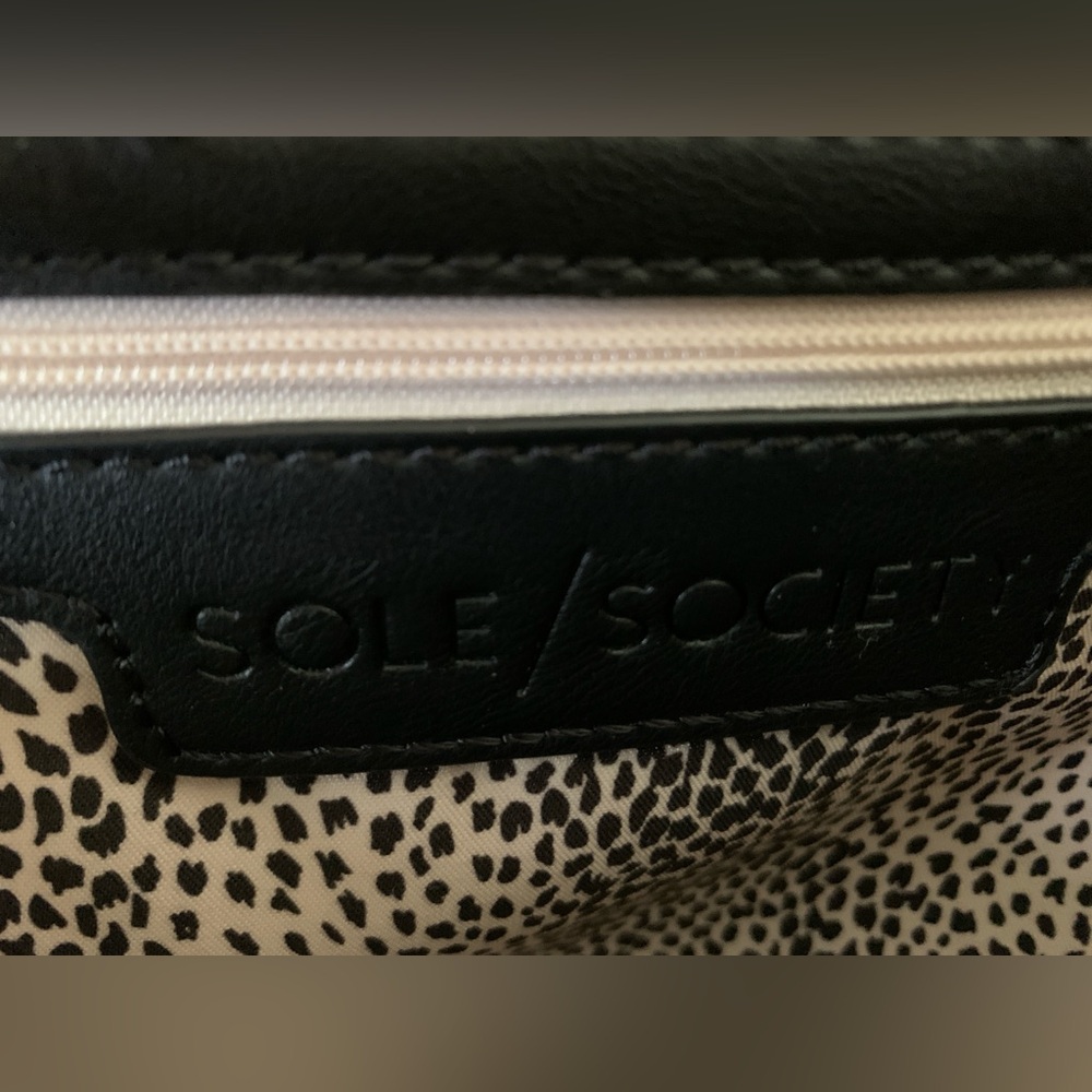 Sole Society Black Structured Bag with Panel Detail - Picture 4 of 15